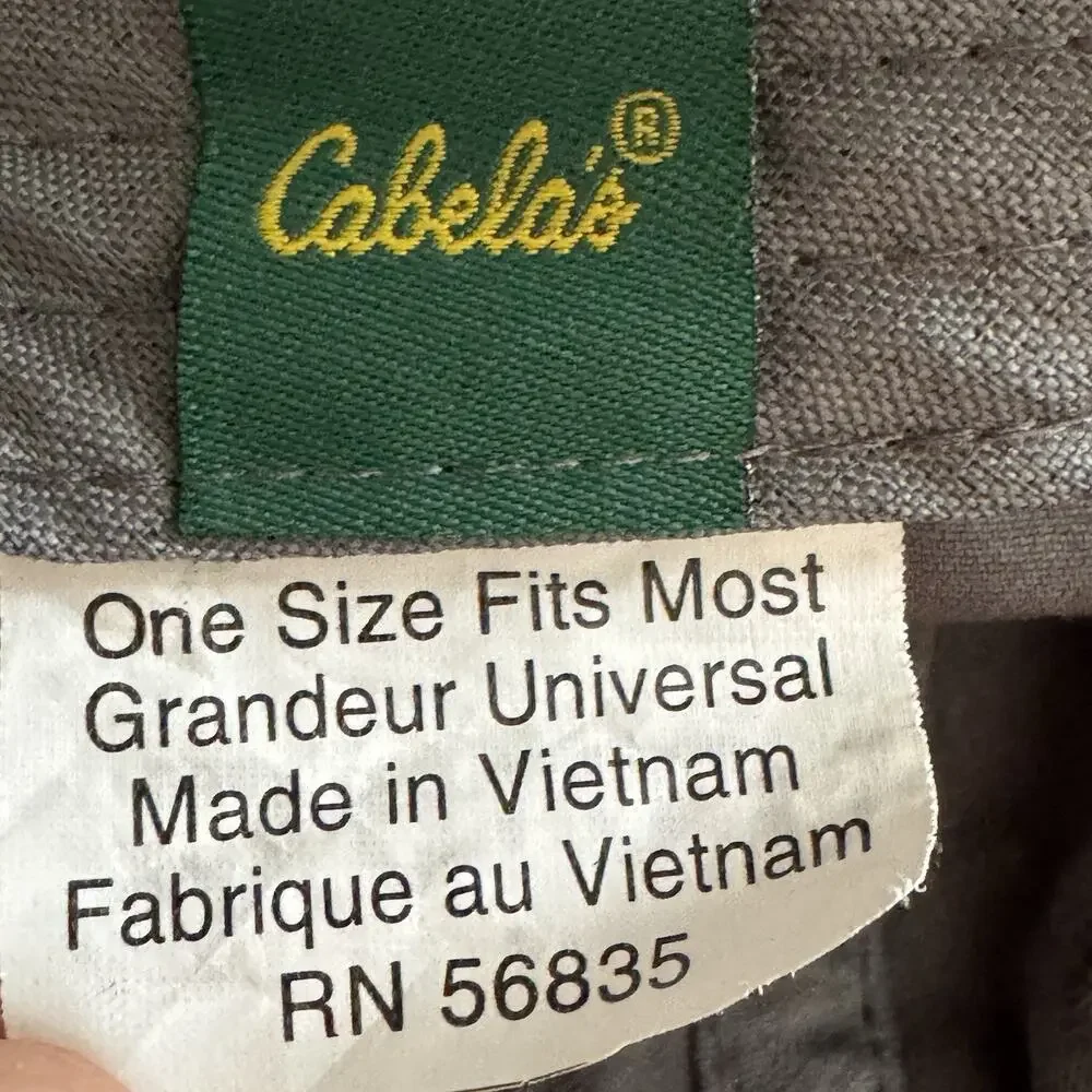 Cabela's Club Hat Cap Gray Yellow Embroidered Adjustable Strapback - READ